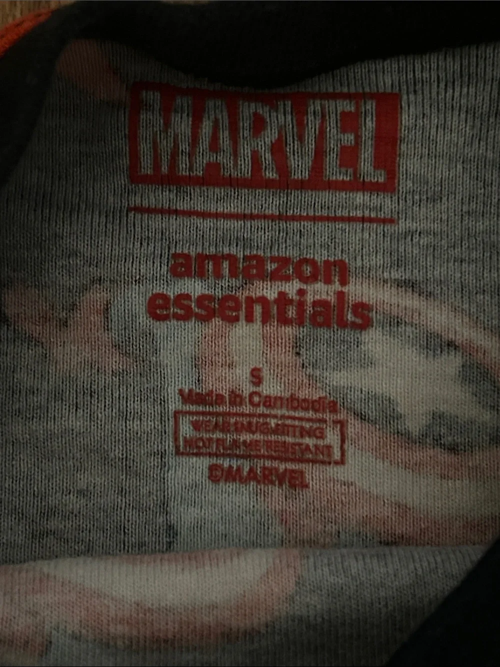 Marvel Black Kids Pajama Set with Red, Blue, Green & Yellow Superhero Print